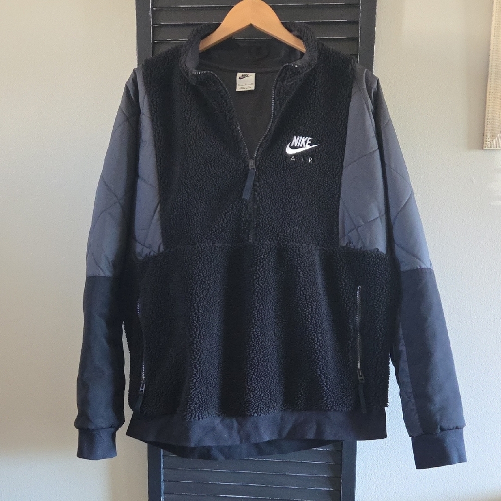 Nike Black and Gray Fleece Pullover